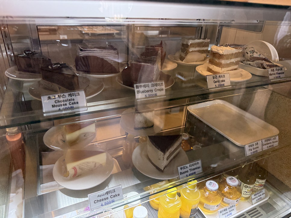 Cake display case at Cafe Darak