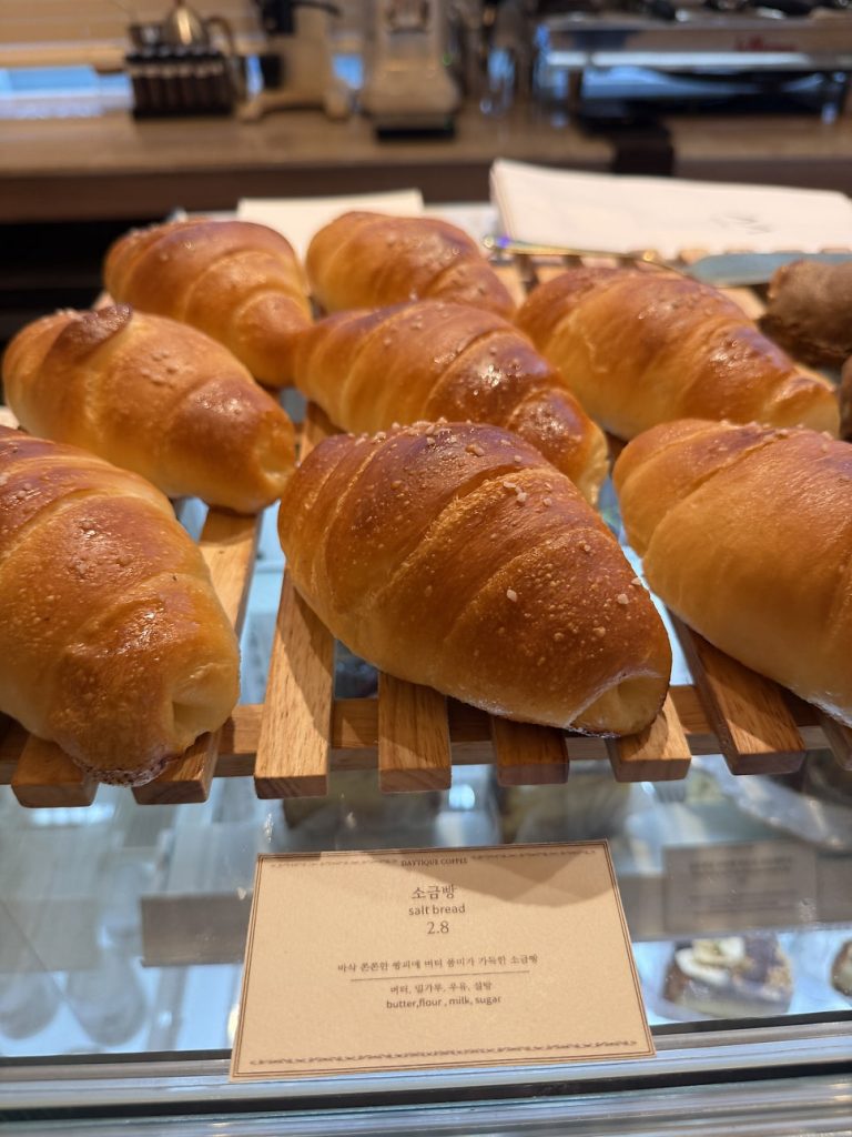 Salt bread on the counter