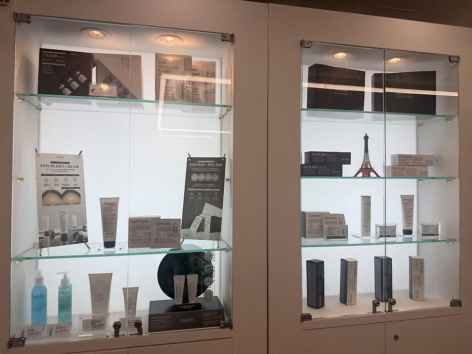 Skin care products displayed on the shelves