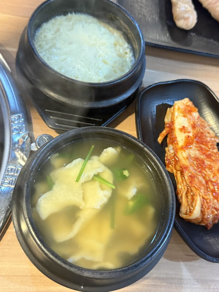 Free bowl of sujebi soup in clear broth