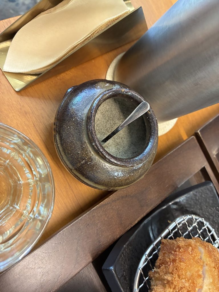 Salt and wasabi on the table