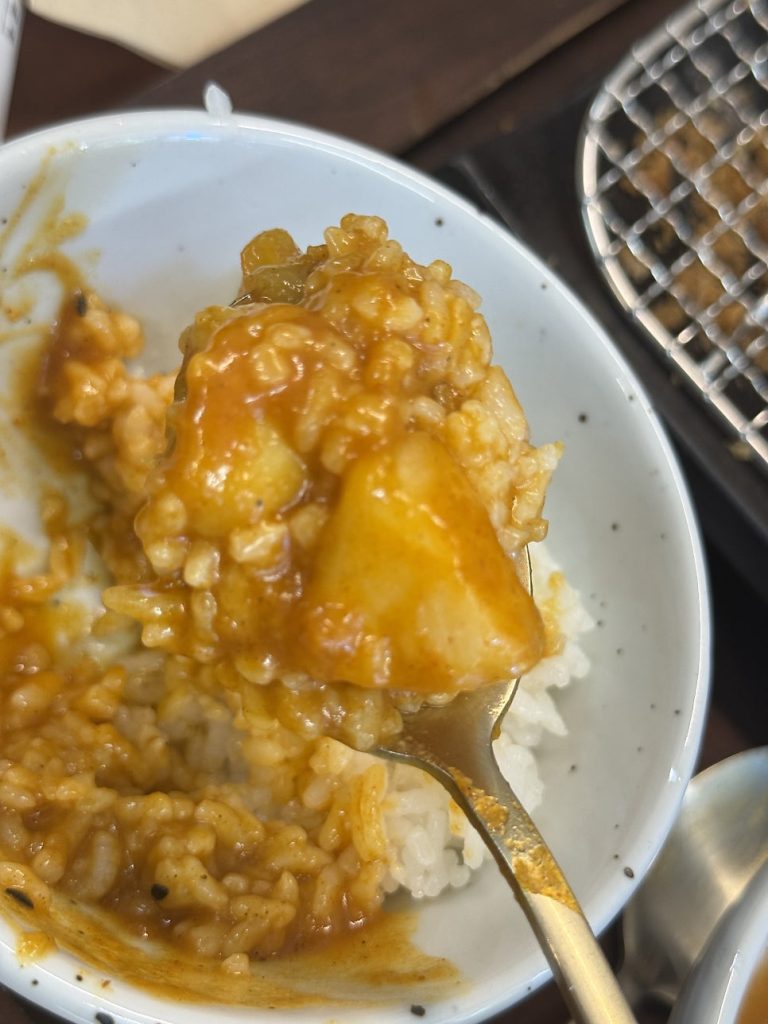 Extra gochujang curry mixed with rice