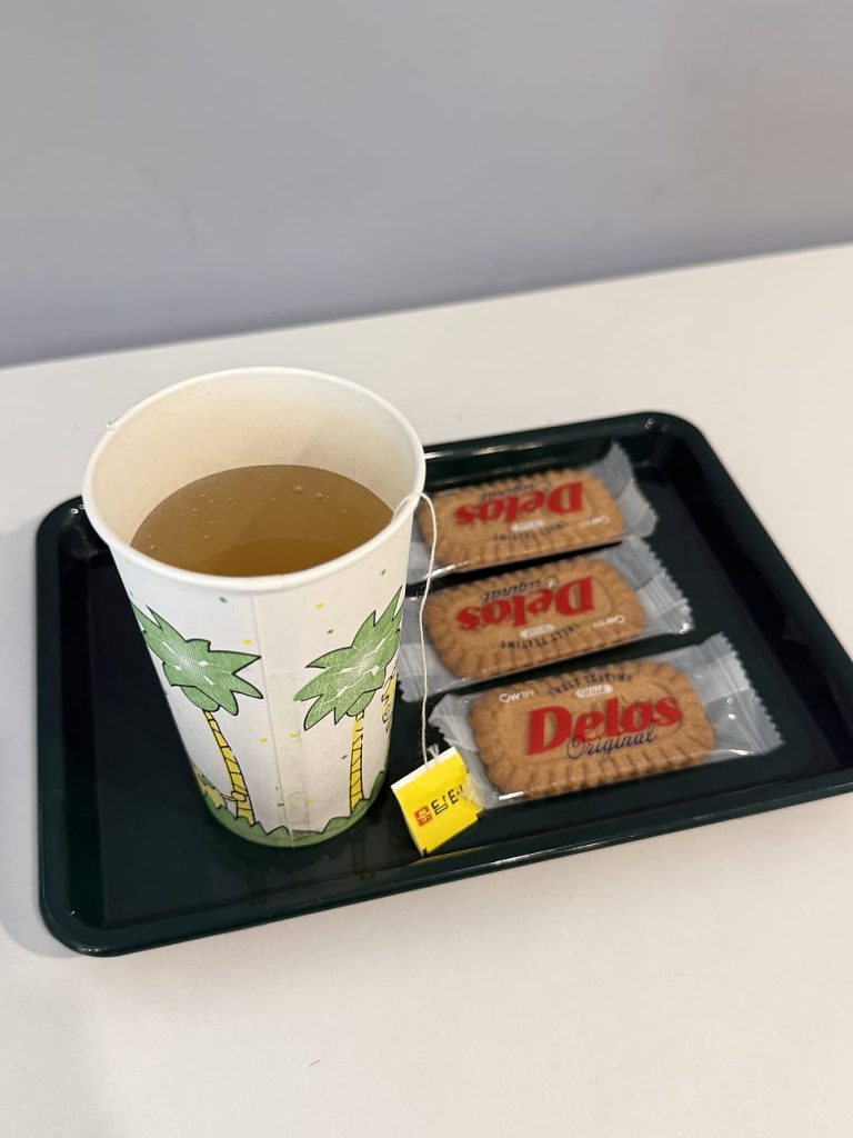 Tea and snacks served while waiting