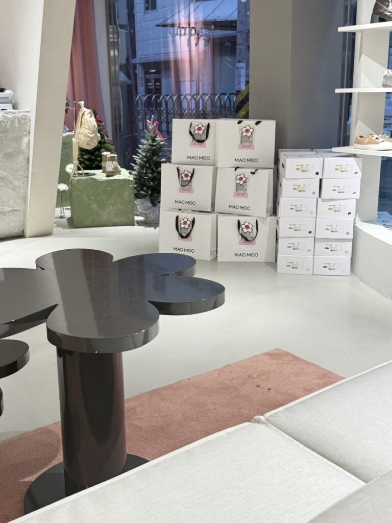 Sofa and small tables in the middle of the store