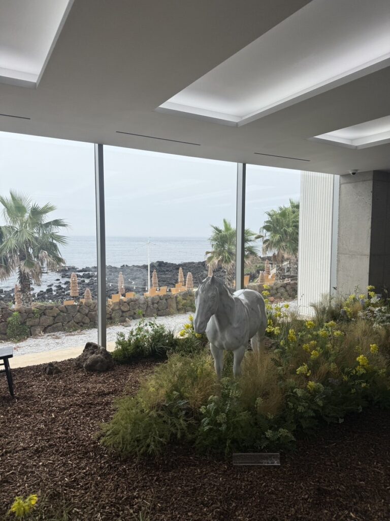 Garden and ocean view inside the Verish flagship nearby