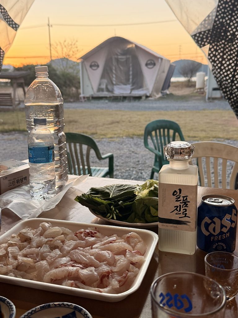 Sashimi platter made from the fish we caught