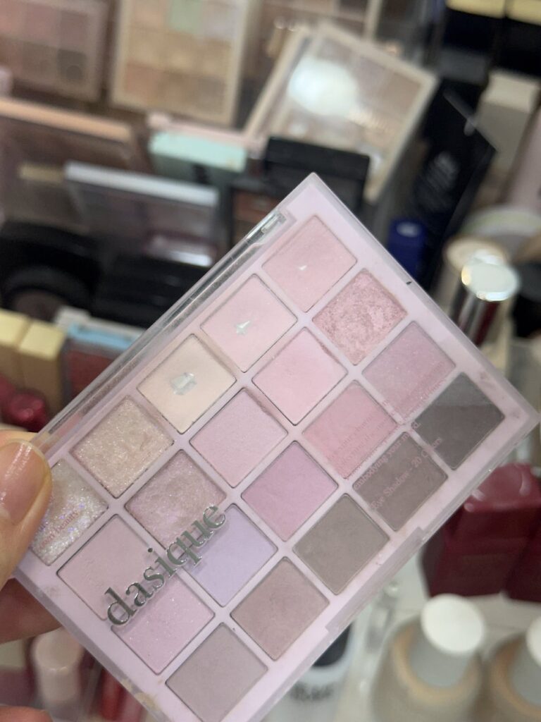 Pink eyeshadow palette used for my makeup