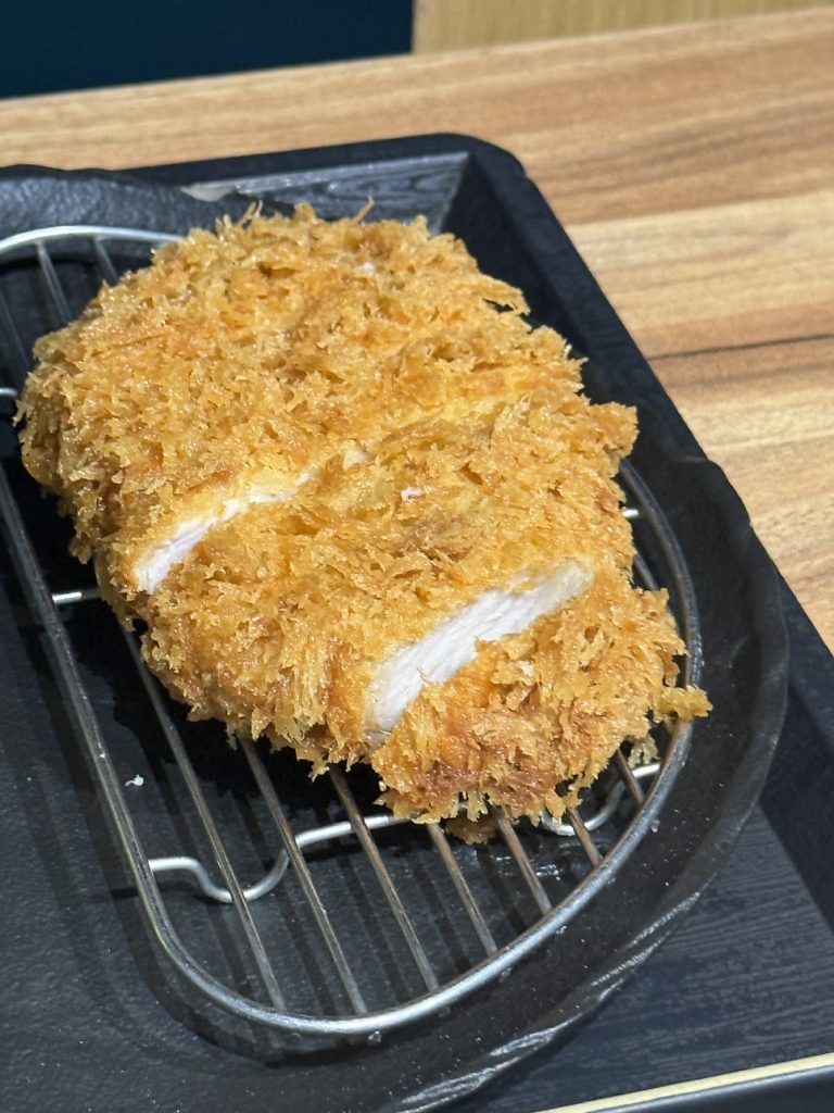 Thick Japanese-style tonkatsu with coarse panko crust