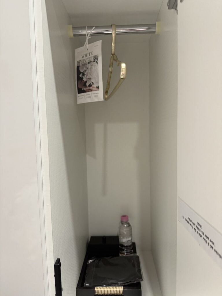 Changing nook with a gown hanger