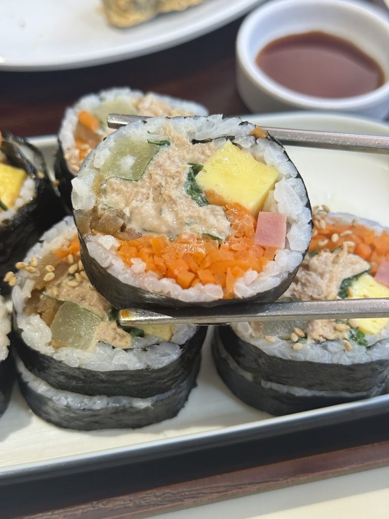 Tuna gimbap packed with filling